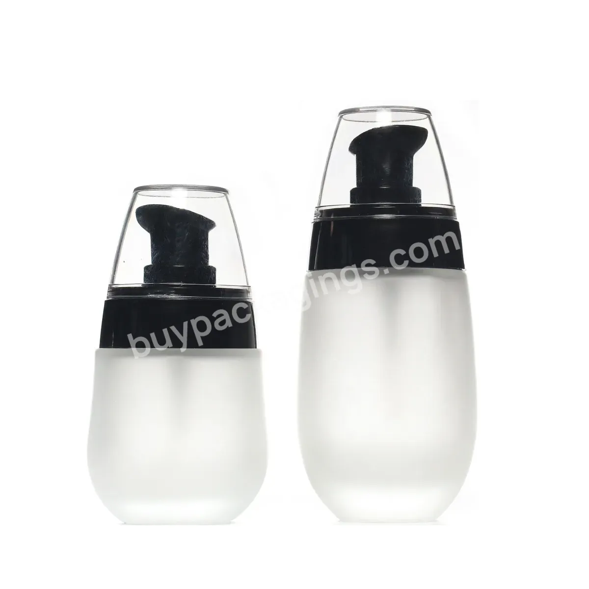 Private Label Customize Empty Container 30ml 40ml 50ml Pump Lotion Serum Liquid Foundation Glass Bottle Plastic Packaging