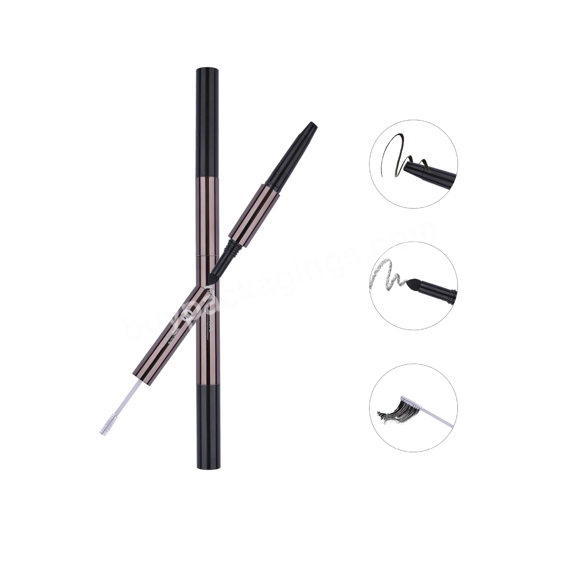 Private Label Customize Yh-m29 Makeup Pen 3in1 Eyebrow Pencil Powder Cream Plastic Packaging Empty Container Tube