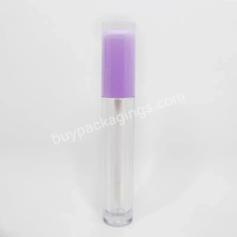 Private Label Cute 5ml Mini Size Black Pink Purple Orange White Lipgloss Tube With Wands Cosmetic Skincare Tool