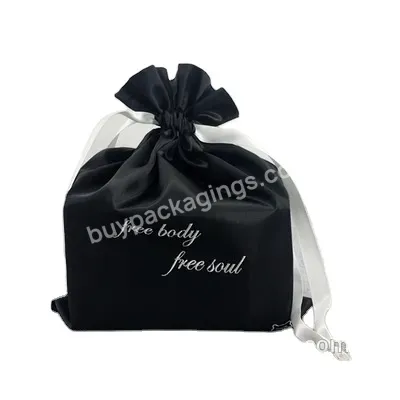 Product Luxury Wholesale Black Bag Satin Cosmetic String Bags