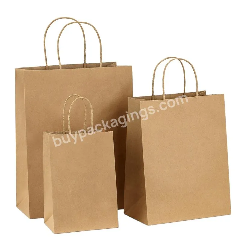 product wholesale custom logo eco friendly brown fast food take away kraft paper bag