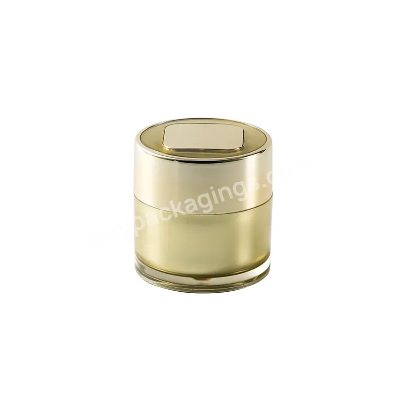 Professinal Round Shape Gold Luxury Cosmetics Cream Empty Acrylic Jar