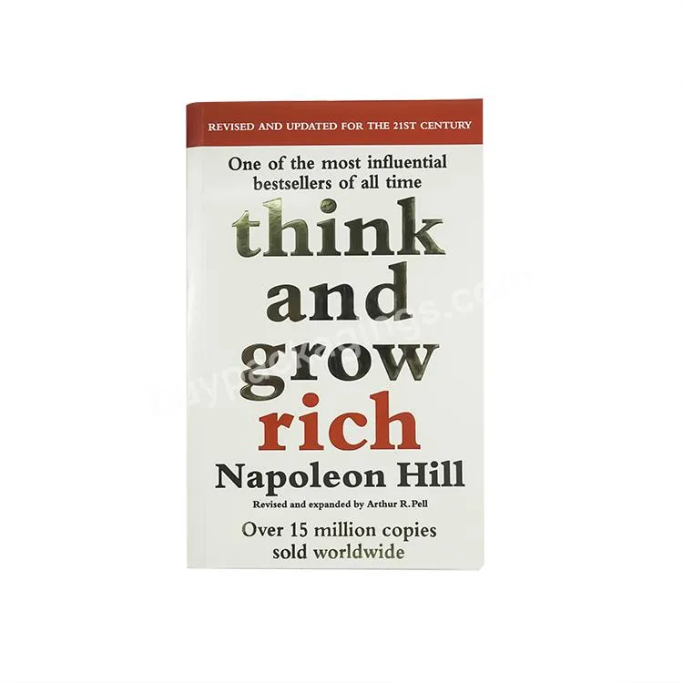 Professional Custom Think and Grow Rich books inspirational Cover bronzing High Quality Adult Book Printing