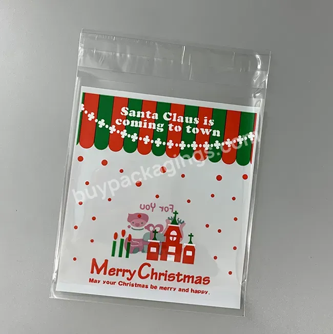 Professional Custom Waterproof Clear Packaging Bag Small Christmas Day Party Opp Plastic Bags West Point Self Adhesive Bag