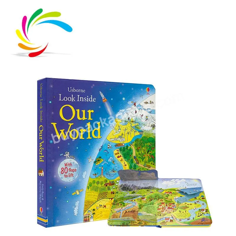 Professional customization high quality 3D pop up Bestseller Look Inside Our World cartoon kids paperboard book in stock