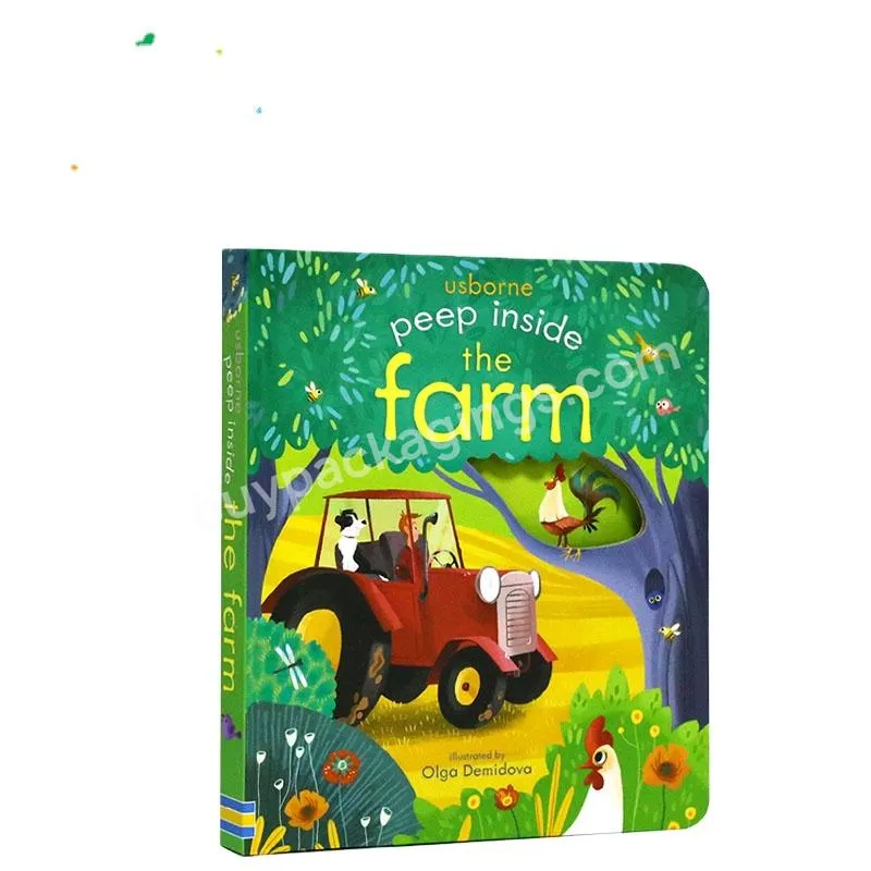 Professional customization high quality 3D pop up Bestseller peep inside the farm kids educational board book in stock