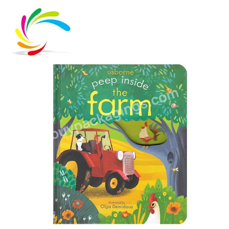 Professional customization high quality 3D pop up Bestseller peep inside the farm kids educational board book in stock