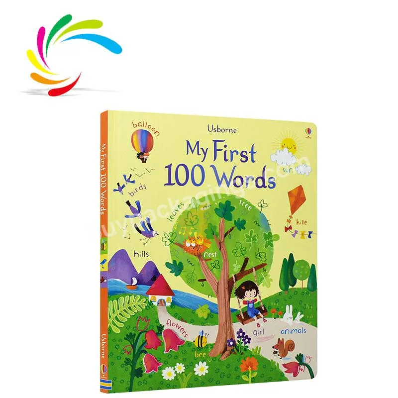 Professional customization high quality children easy English Bestseller My First 100 Words kids paperboard book in stock