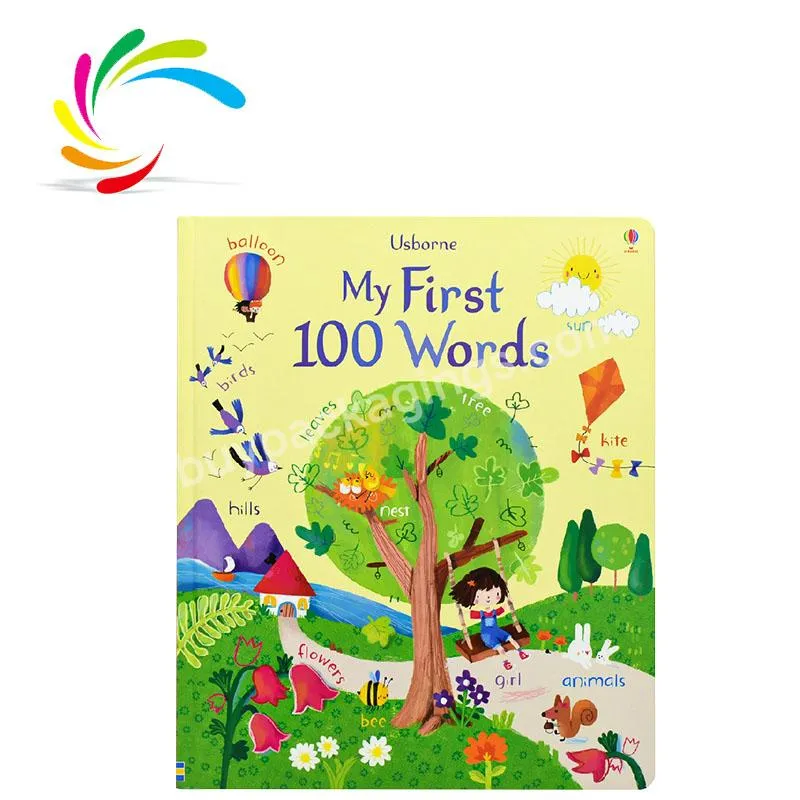 Professional customization high quality children easy English Bestseller My First 100 Words kids paperboard book in stock