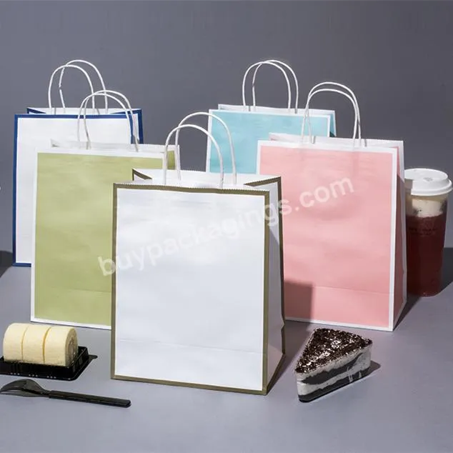 Professional Manufacturers Design Custom Food Grade Takeaway Packaging Kraft Paper Bag With Logo Oilproof Leakproof