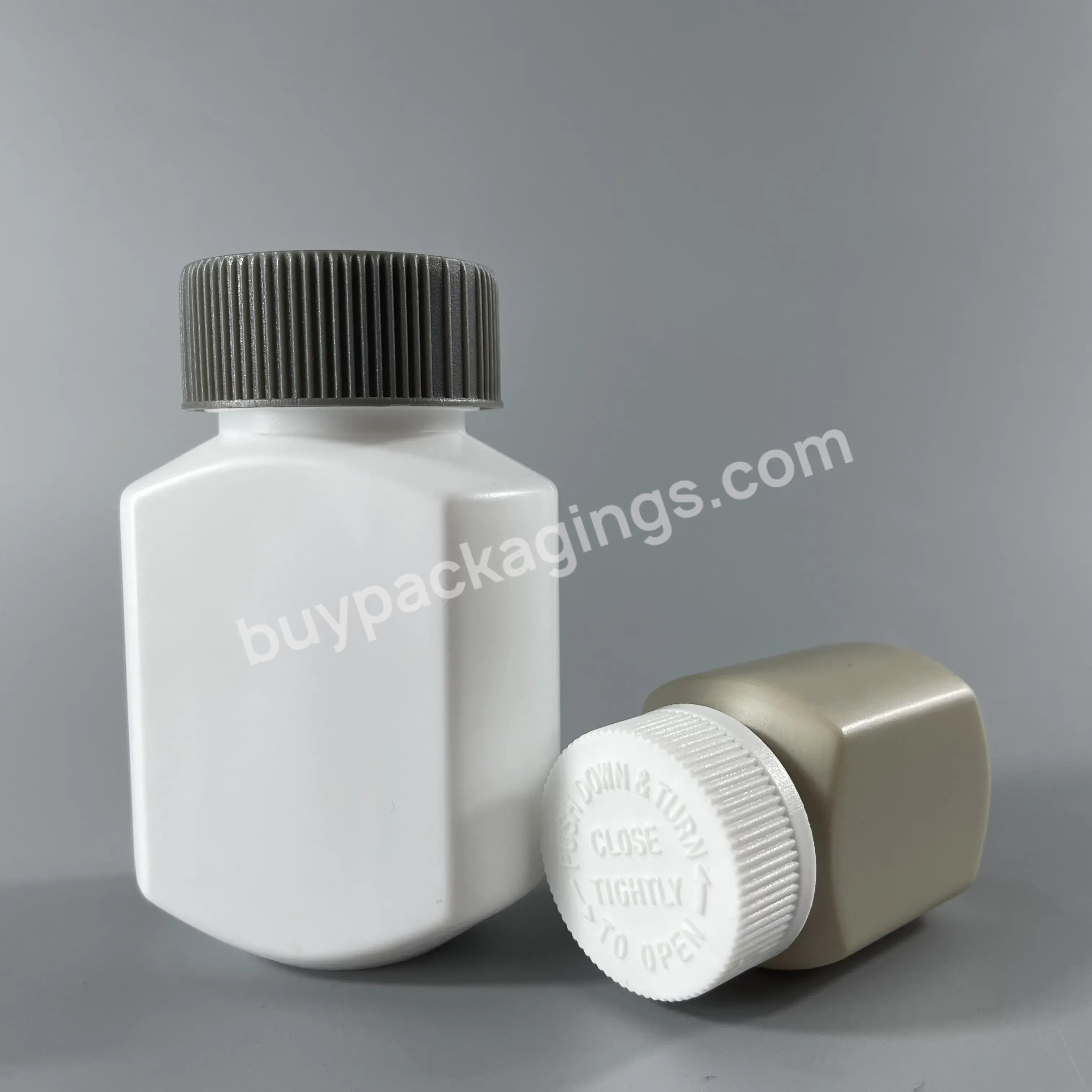 Professional Pharmaceutical Package Manufacture Hdpe Plastic Square Medicine Pill Bottle