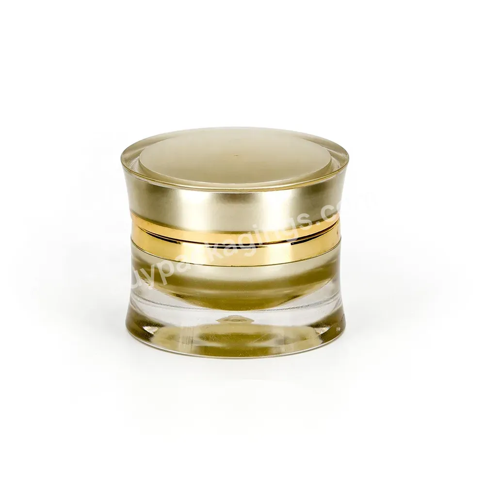 Professional Round Shape Luxury 15 G Gold Cosmetics Cream Empty Acrylic Jar