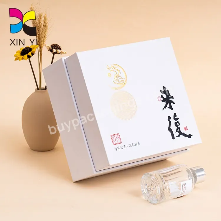 Professional Supplier White Lid And Base Box Wine Gift Set Box Perfume Bottle Set With Box