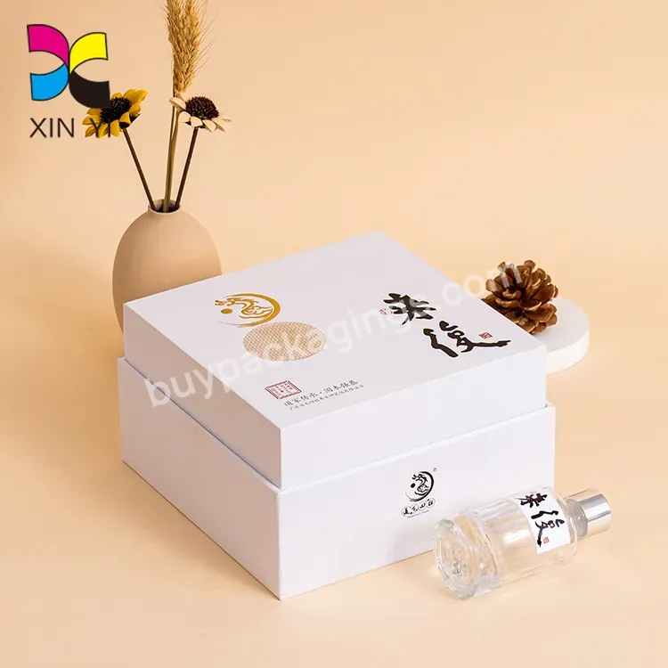 Professional Supplier White Lid And Base Box Wine Gift Set Box Perfume Bottle Set With Box