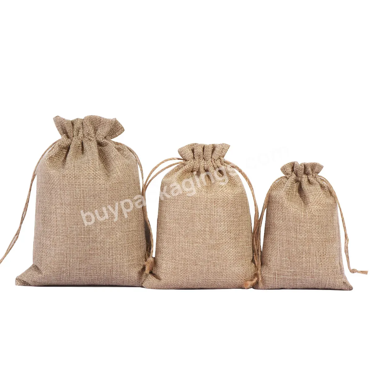 Promo Cheap Custom Material &design Jute Pouch Linen Dust Bag Packaging