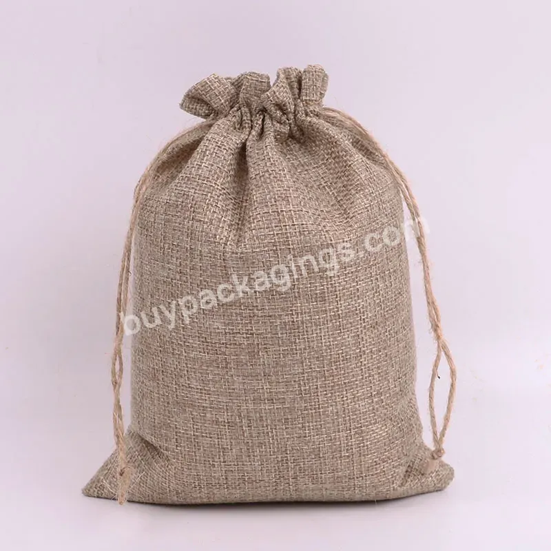 Promo Cheap Custom Material &design Jute Pouch Linen Dust Bag Packaging