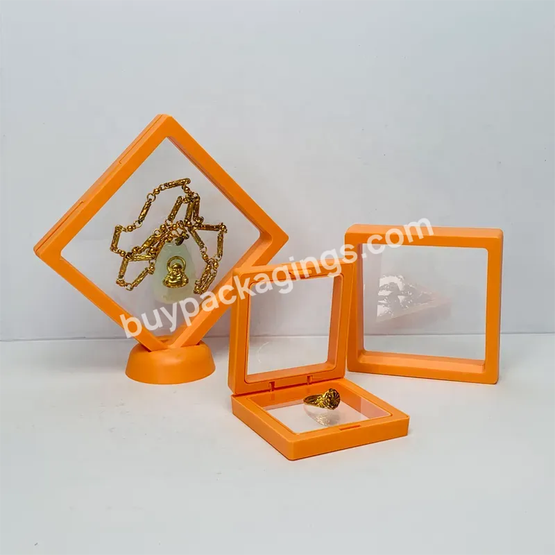 Promo Uptodate Wholesale Orange 3d Floating Frame Display Case Jewelry Coin Gem Stone Travel Organizer Packaging Box With Stands - Buy Custom Logo Printing Clear Membrane Commemorative Coin Medallion Display Gift Box,2021 Transparent Pe Film Display