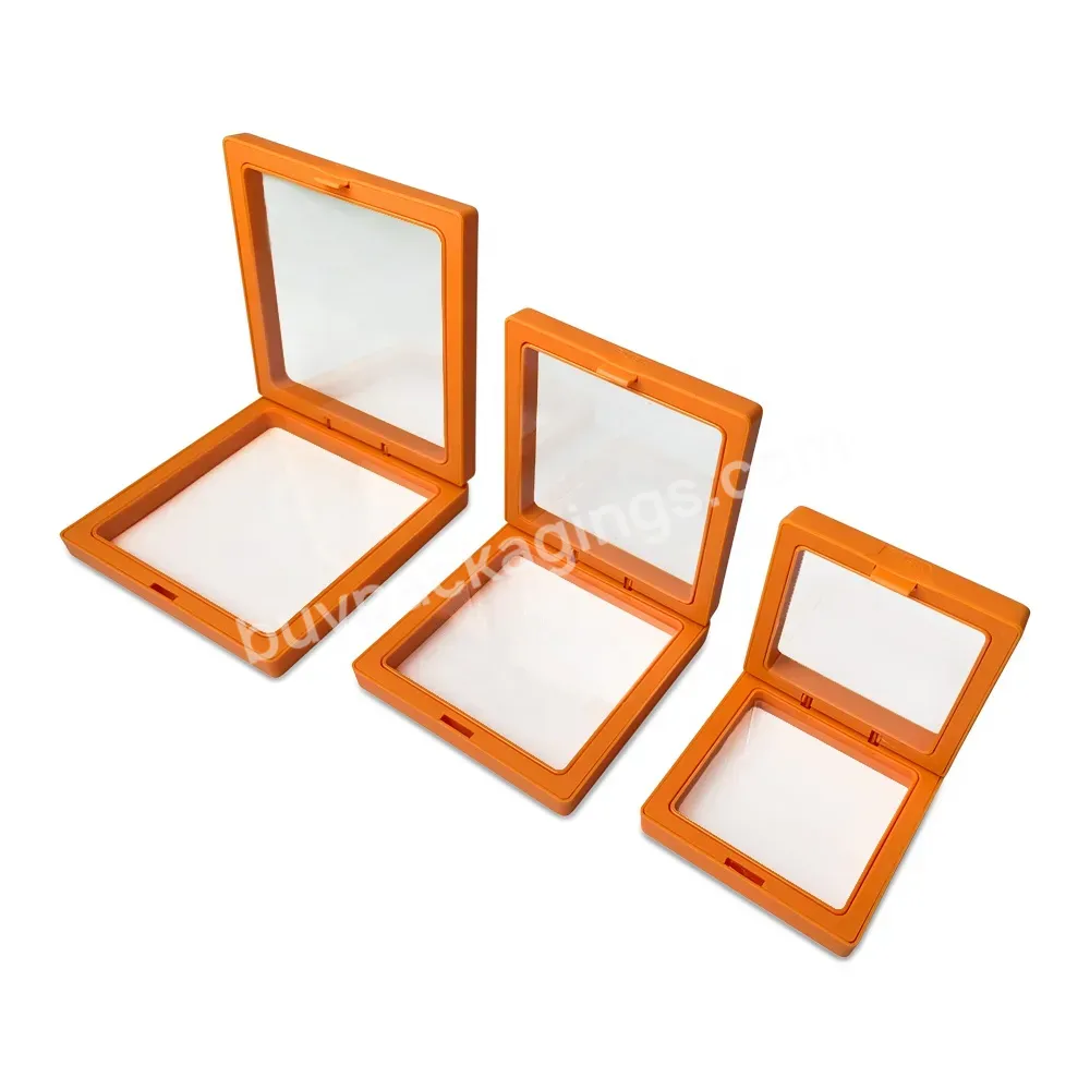 Promo Uptodate Wholesale Orange 3d Floating Frame Display Case Jewelry Coin Gem Stone Travel Organizer Packaging Box With Stands - Buy Custom Logo Printing Clear Membrane Commemorative Coin Medallion Display Gift Box,2021 Transparent Pe Film Display