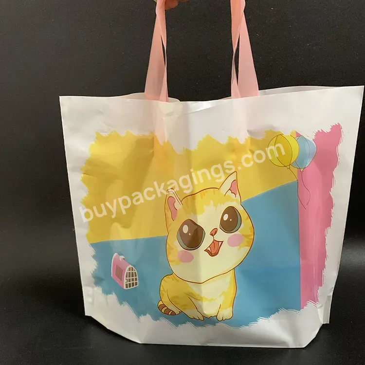 Promotion Custom Logo Size Cartoon Cute Pattern Children Clothing Toy Maternal Store Kindergarten Packaging Plastic Tote Bag