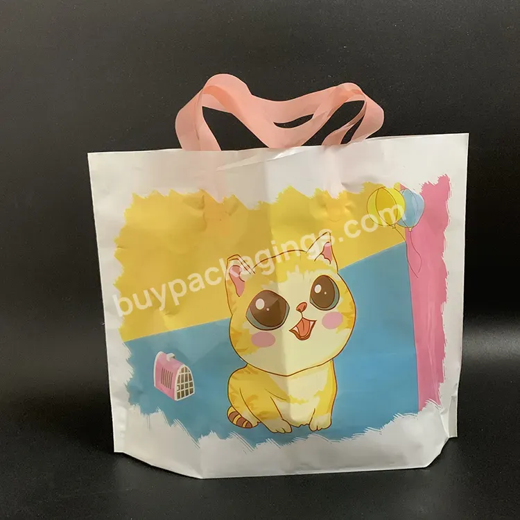Promotion Custom Logo Size Cartoon Cute Pattern Children Clothing Toy Maternal Store Kindergarten Packaging Plastic Tote Bag