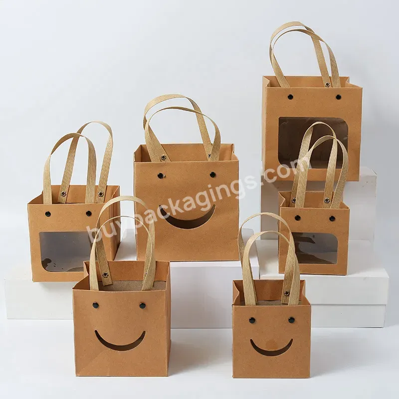 Promotion Custom Simple Cartoon Colorful Recycle Winding Birthday Wedding Gift Craft Paper Bag Packaging Bag