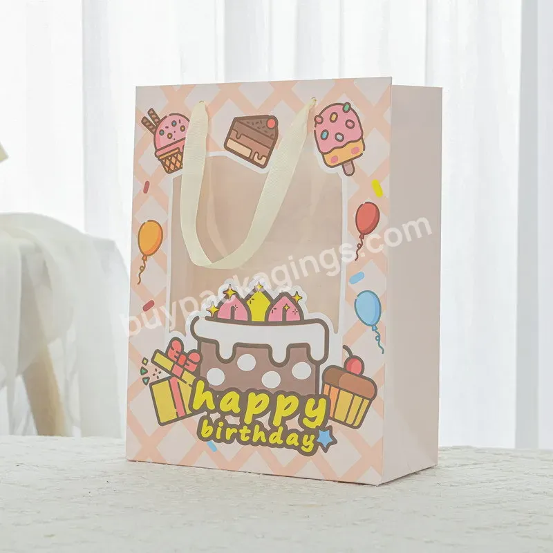 Promotion Custom Simple Classic Colorful Winding Birthday Wedding Gift Craft Pp Paper Bag Packaging Bag