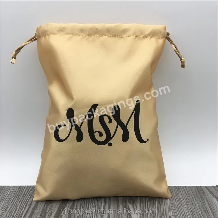 Promotion Gold Satin Gift Bags With Printing