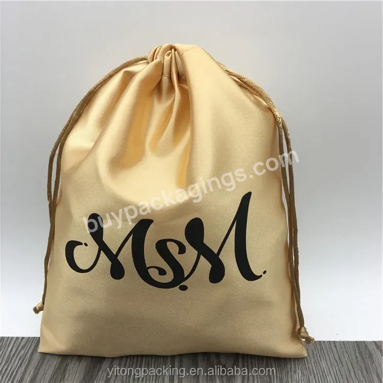 Promotion Gold Satin Gift Bags With Printing