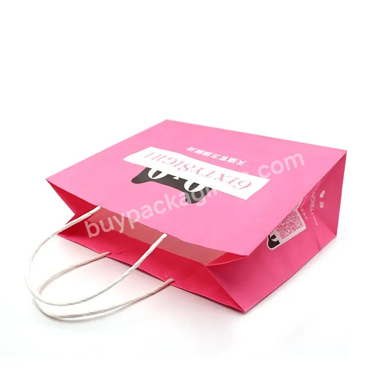 Promotion Shopping Package Ready Stock Clothing Gift Pink Paper Jewelry Custom Bag With Logo
