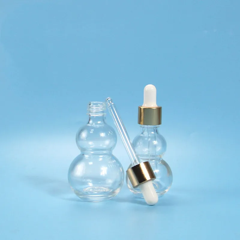 Promotion Transparent Body Glass Material Double Gourd 8ml 30ml 50ml Essence Original Glass Bottle