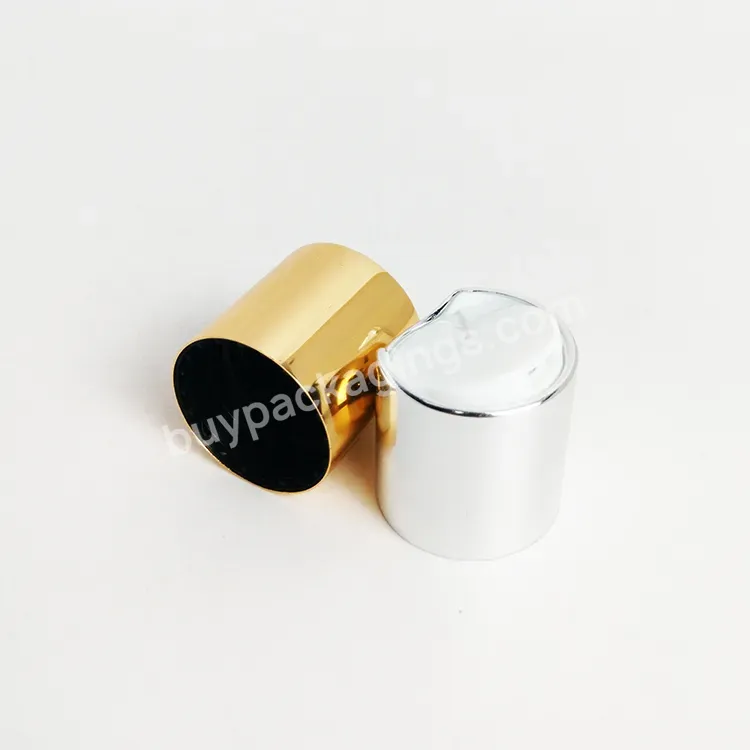 Promotional 24/410 Gold+black Silver+white Aluminum Plastic Disc Top Cap Cosmetic Bottle Screw Cap Stock Fast Delivery