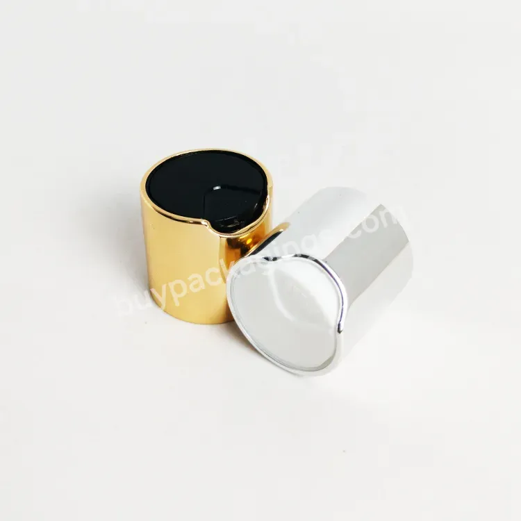 Promotional 24/410 Gold+black Silver+white Aluminum Plastic Disc Top Cap Cosmetic Bottle Screw Cap Stock Fast Delivery