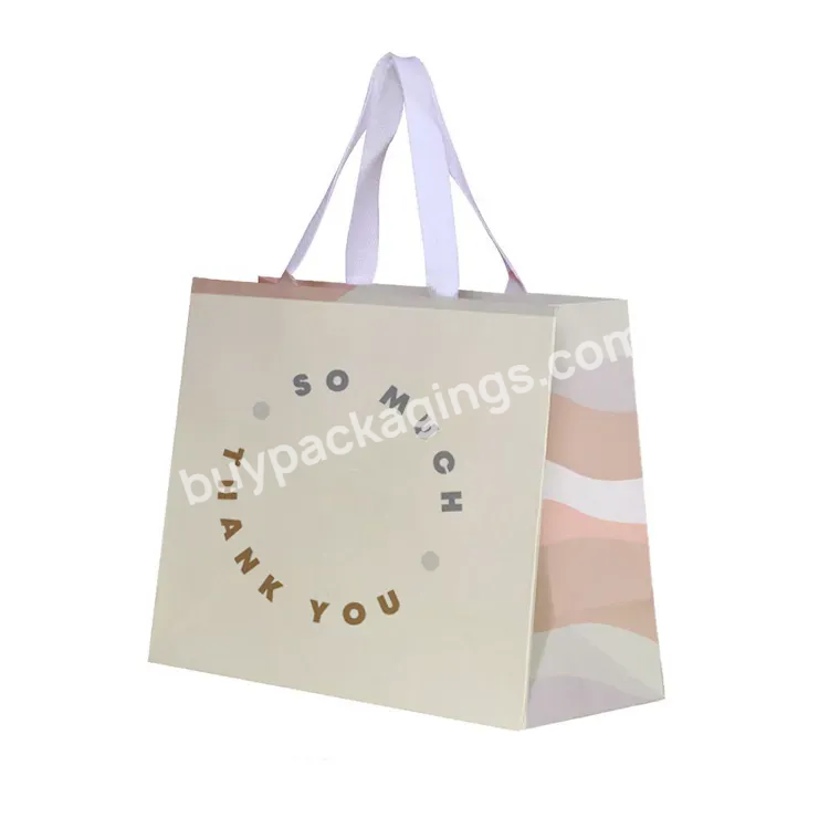Promotional Custom Fashion Eco Friendly Bright Color Gift Shopping Paper Bags With Logo Printed