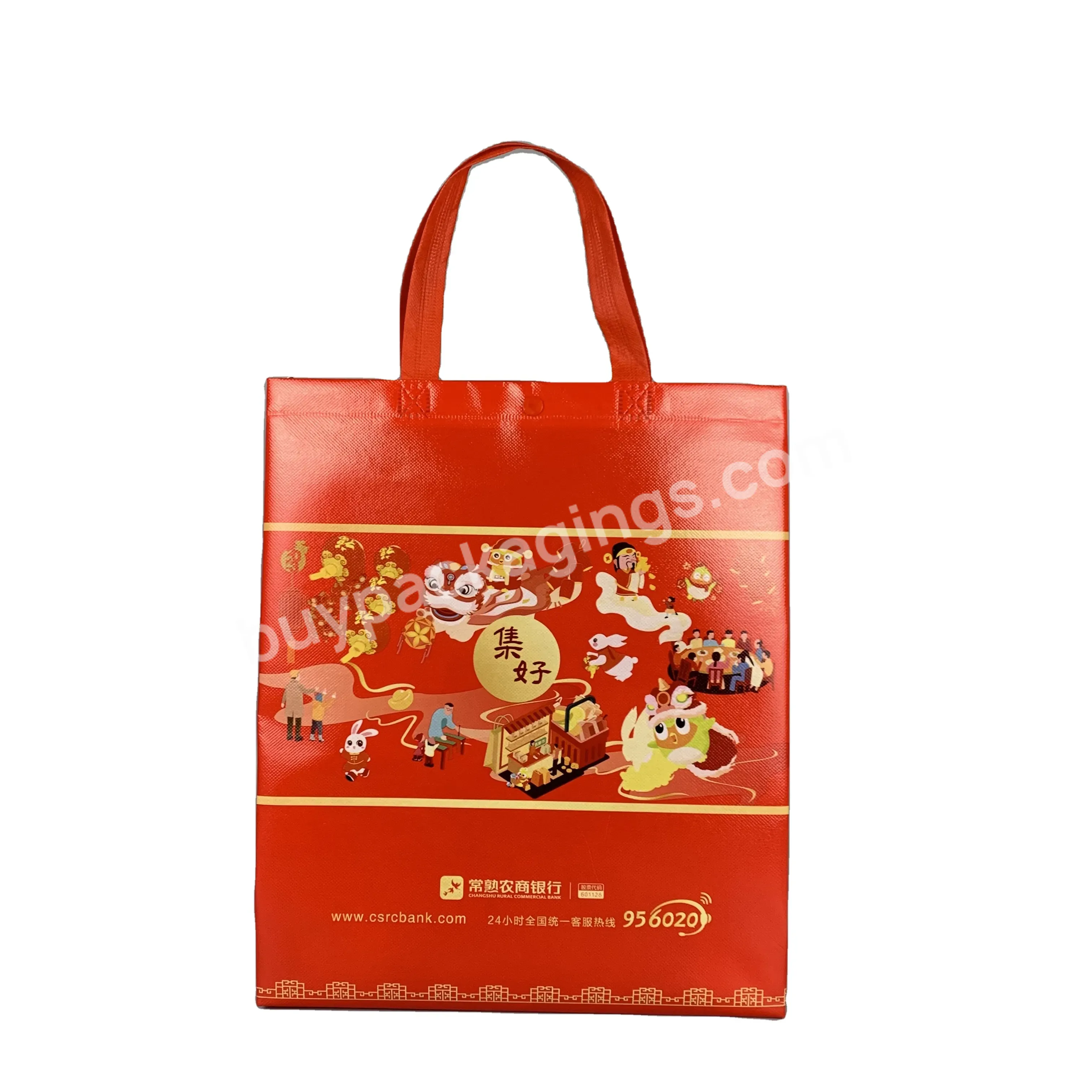 Promotional Durable Reusable Ecological Waterproof Portable Laminated Tote Bag Non Woven Bag With Handle