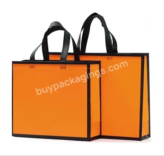 Promotional High Quality Recycle Laminated Custom Printing Logo Shopping Handle Pp Non Woven Stock Bag For Packaging