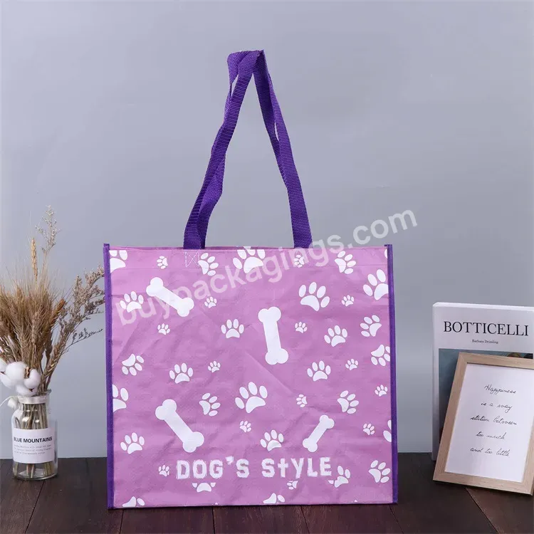 Promotional High Quality Waterproof Reusable Recycle Laminated Custom Pp Handle Non Woven Shopping Bags With Logos