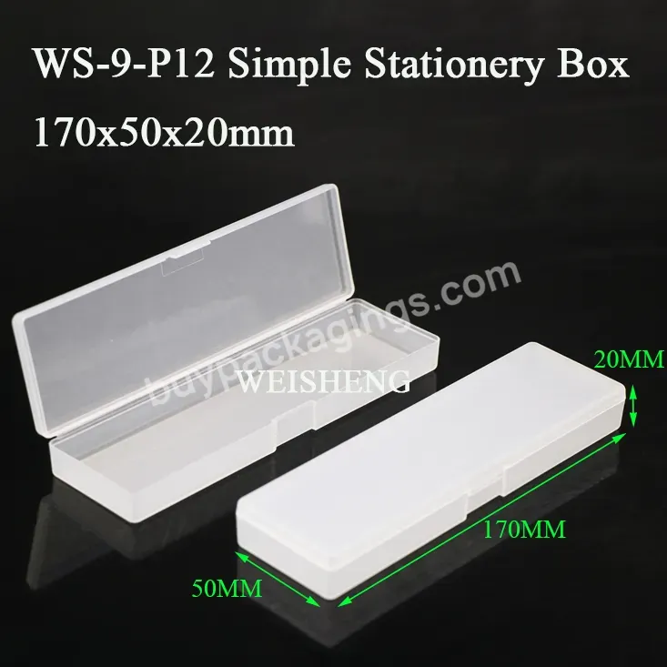 Promotional Light Weight Custom Logo Translucent Stationery Storage Kawaii Pencil Case School Plastic Pen Packing Box