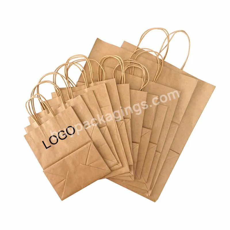 Promotional Various Durable Using Gift Kraft Bag Coffee Food Brown Paper Gift Bags