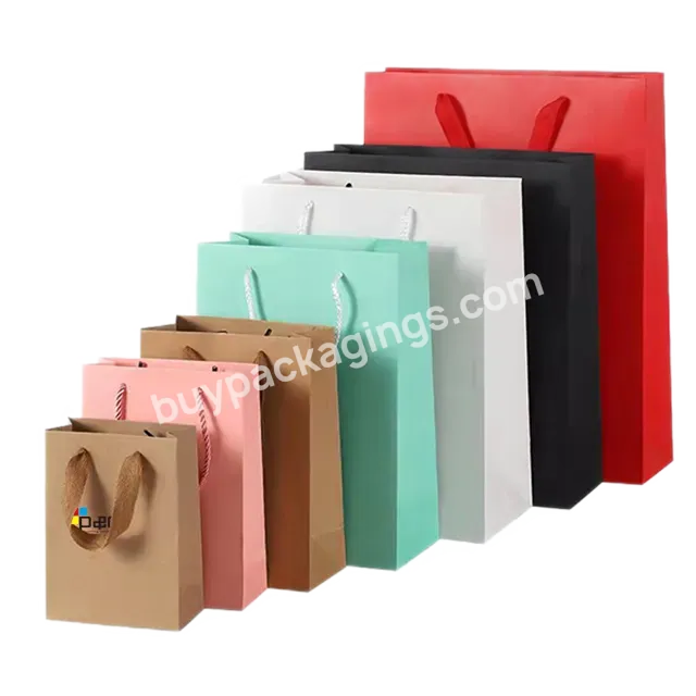 Promotional Various Durable Using Paper Custom Clothing Packaging Bags With Handle Ribbon