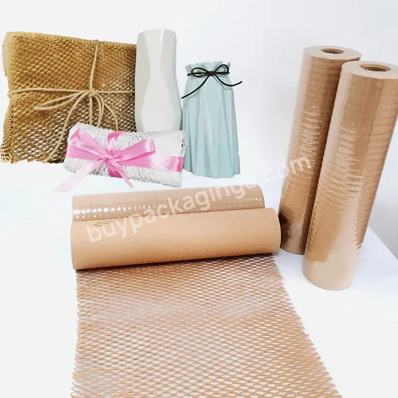 Protective Cushioning Customized Size Black White Brown Buffer Packaging Roll Kraft Wrap Honeycomb Packaging Paper