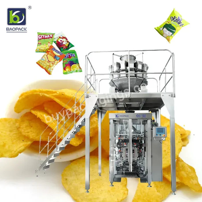 Puffed Chips Extruded Snack Food Packaging Machine Small Bread Rice Cake Packing Machine For Puffed Food