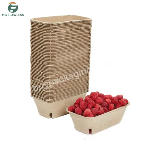 Pulp Fiber Disposable Berry Baskets Bowl Containers Box For Strawberry Fruit Vegetable Quart Pint Or Half Pint Sized