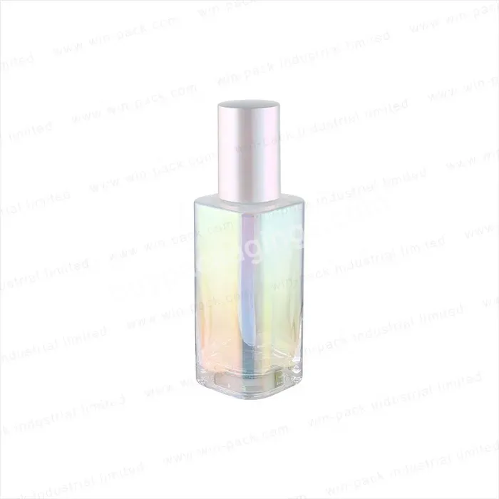 Pump Sprayer Holographic Purple Acrylic Cosmetic Set Low Moq Plastic Shanghai Cosmetic Screen Printing Glass Bottle Rainb1.7ozth