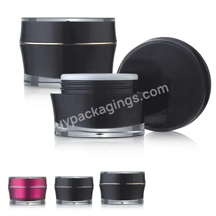 Purple Acrylic Airless Jar 15g 30g 50g Cosmetic Face Cream Airles Pump Jar With Black Cap