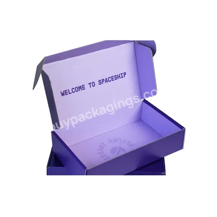 Purple Color Recycle Custom Printed Packaging Tuck Top Mailing Box