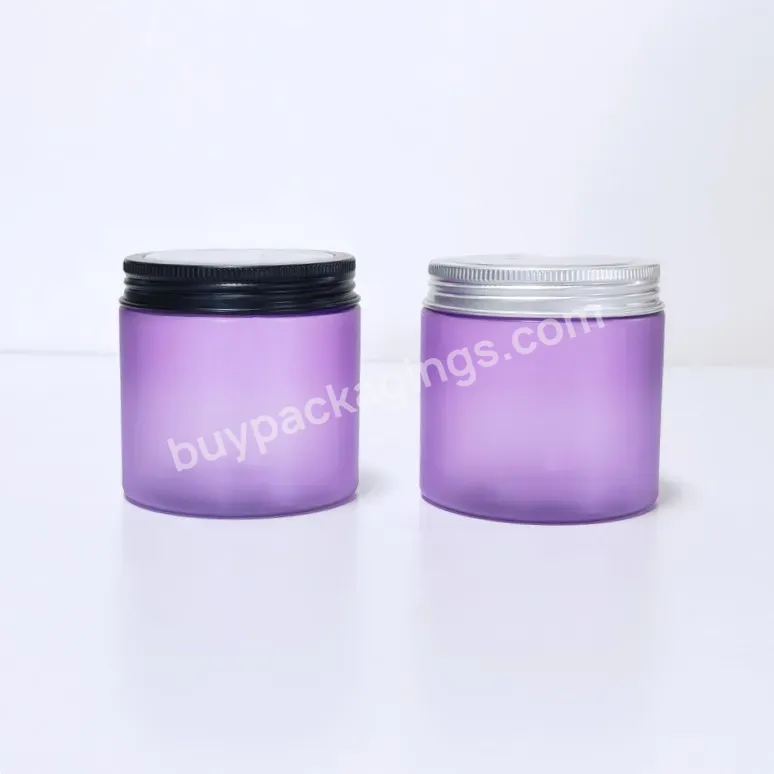 Purple Pet Jar Canister Family Storage Jars 200ml 250ml With Aluminum Window Caps For Food Storage