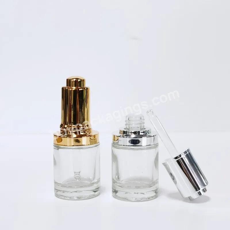 Push Button Flat Shoulder Essential Oil Bottle Customize Frosted Cosmetic Glass Dropper Bottle