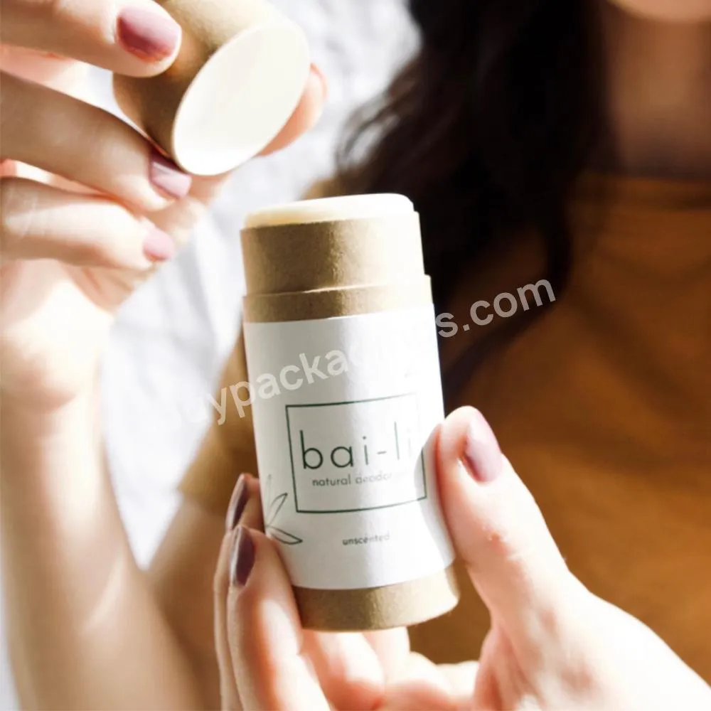 Push Up Biodegradable Kraft Paper Tube Stick Deodorant Skin Care Packaging Tube