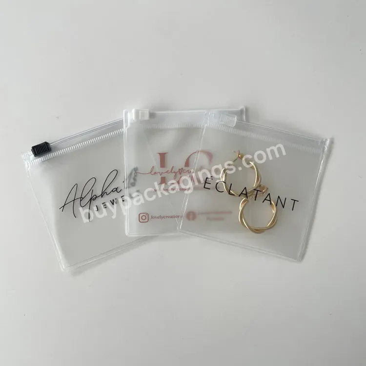 Pvc Jewelry Pouch Frosted Zipper Bag With Your Logo Custom Packaging Bags For Earring/bracelets