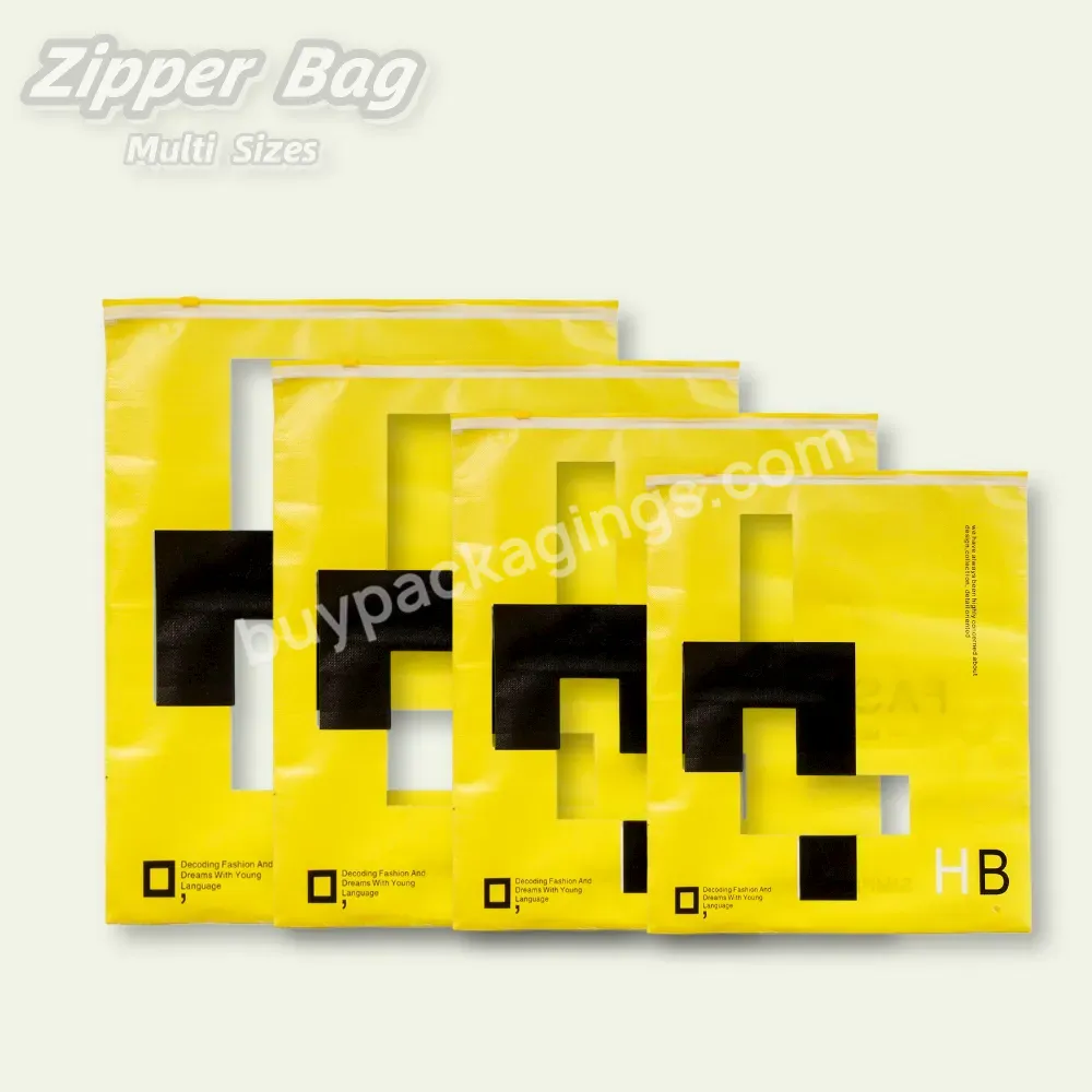 Pvc Packaging Bag With Zipper,Suitable For T-shirt Custom Logo Matte Zipper Plastic Matte Clothing Packaging Bag
